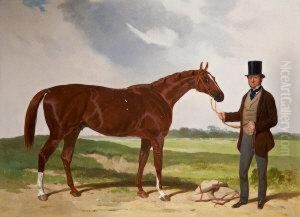 Racehorse With Trainer
