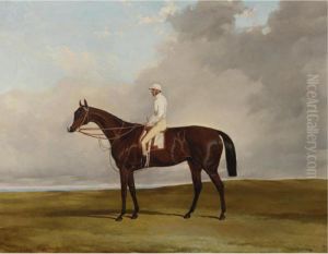 Attila Winner Of The Derby Stakes At Epsom In 1842 On Newmarket Heath With W. Scott Up by Harry Hall