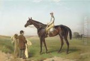Fisherman With Jockey Up Attended By A Groom On A Race Course