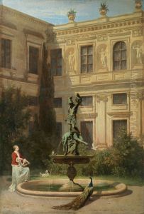 Courtyard with the Grotto in the Munich Royal Residence by Hans von Marees