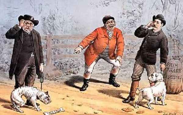 The British Bull Dog Show from St Stephens Review Presentation Cartoon 25 February 1888 - view 1