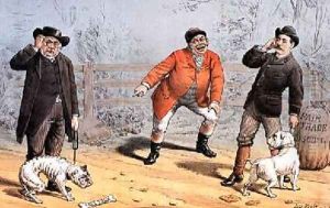 The British Bull Dog Show from St Stephens Review Presentation Cartoon 25 February 1888 by Tom Merry