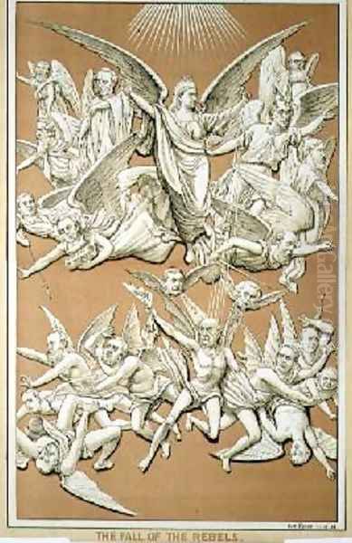 The Fall of the Rebel Angels cartoon from St Stephens Review satirising the defeat of Gladstones Home Rule Bill 1886 - view 1