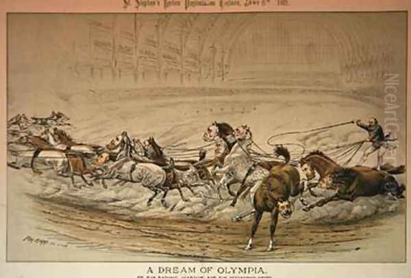 A Dream of Olympia or the Daring Marquis and the Refractory Steed from St Stephens Review Presentation Cartoon 8 January 1887 - view 1