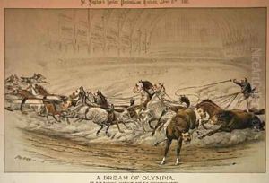 A Dream of Olympia or the Daring Marquis and the Refractory Steed from St Stephens Review Presentation Cartoon 8 January 1887 by Tom Merry