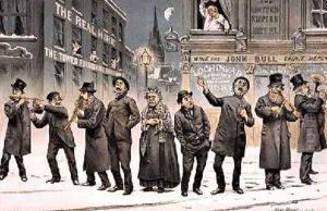 The Waits and May They Continue to Wait from St Stephens Review Presentation Cartoon 25 December 1886 by Tom Merry