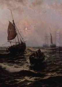 Fishing Boat in Distress by Thomas Rose Miles