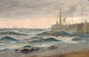 Windy morning, Whitby Sands by Thomas Rose Miles