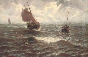 Off Great Yarmouth Harbour by Thomas Rose Miles