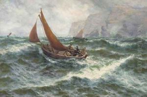 Polack fishers. Cliffs of Mohur, County Clare by Thomas Rose Miles