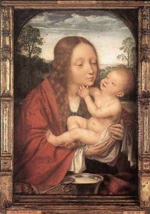 Virgin and Child in a Landscape by Workshop of Quentin Massys