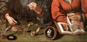 The Moneylender and his Wife (detail) by Workshop of Quentin Massys