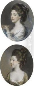 Two Portraits Of Ladies by Hugh Douglas Hamilton