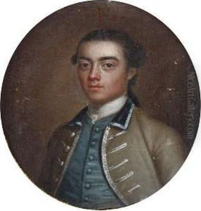 A Portrait Of A Gentleman Wearing Grey Jacketand Blue Waistcoat
