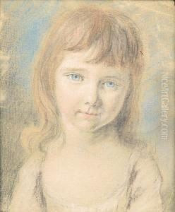 Portrait Of A Young Girl by Hugh Douglas Hamilton