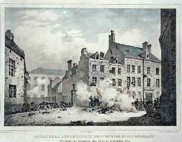 Fighting in the Rue de Louvain Brussels - view 1