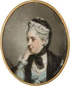 Portrait Of A Lady Wearing A Lace Cap. by Hugh Douglas Hamilton