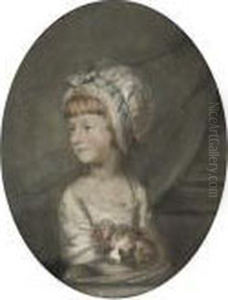 Portrait Of A Young Girl With Her Dog - view 1