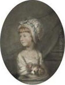 Portrait Of A Young Girl With Her Dog by Hugh Douglas Hamilton