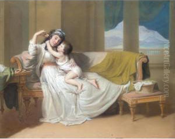 Portrait Of A Woman And Child In An Interior - view 1