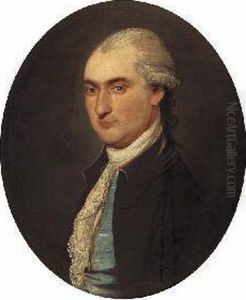 Head And Shoulder Portrait Of A Gentleman With Lace Jabot And Bluewa