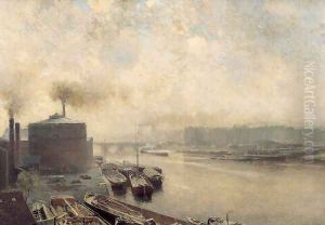 British Gas Works on the River Spree by Adolf von Meckel
