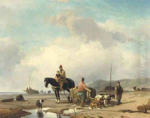 Collecting the daily catch by Joseph Jodocus Moerenhout