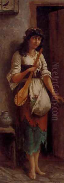 An Italian Street Musician - view 1