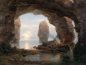 Fisherman in a Grotto Helgoland 1850