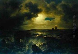 Helgoland in Moonlight 1851 by Christian Morgenstern