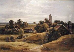 Village near Dachau 1859 by Christian Morgenstern
