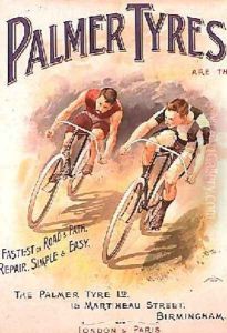 Poster advertising the Palmer Tyres 1890 by T. Moore