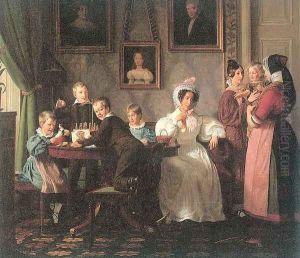 The Waagpetersen Family 1836 by Nicolai Wilhelm Marstrand