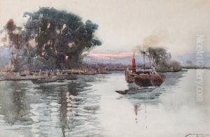 On The Thames At Isleworth by William Lee Hankey