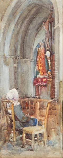 Woman In A Church Interior - view 1