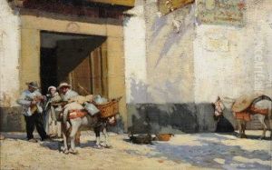Vendors At A Doorway.