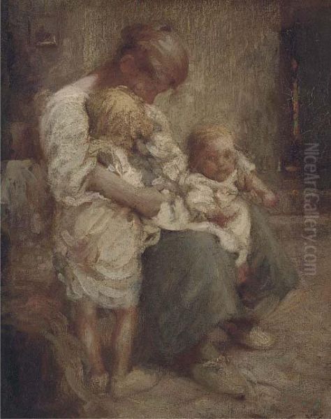Mother With Two Children - view 1