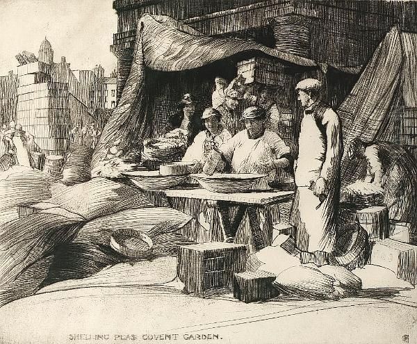 Shelling Peas, Covent Garden - view 1