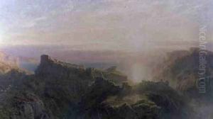 Sunset at Tintagel 1871 by John Mogford