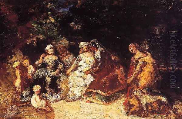 Elegant Women and Cupids - view 1