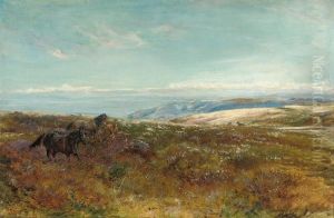 Ponies On The Moors, Summer by Heywood Hardy