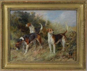 Dandy, Nigel, And Sapphire: North Shropshire Foxhouds by Heywood Hardy