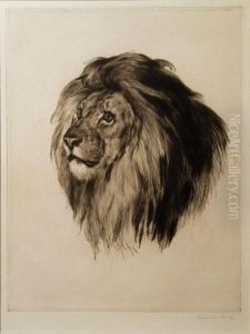 Head Of A Lion by Heywood Hardy