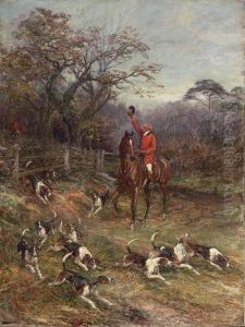 Hounds On The Scent Leaving A Covert by Heywood Hardy