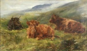 Highland Cattle At Rest by Heywood Hardy