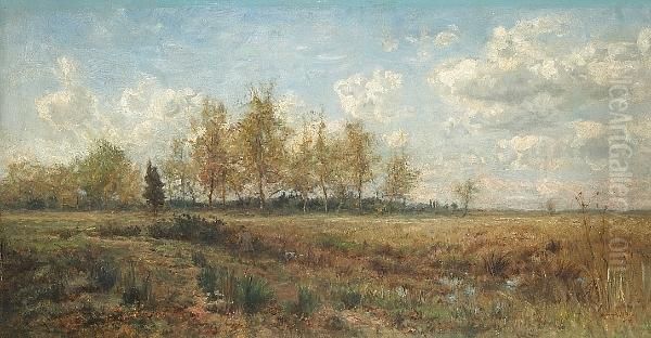 A Figure Out Shooting With His Dog In An Extensive Landscape - view 1