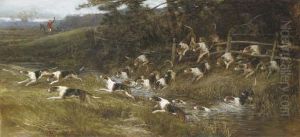 Hounds Of The Tickham Hunt, Kent by Heywood Hardy