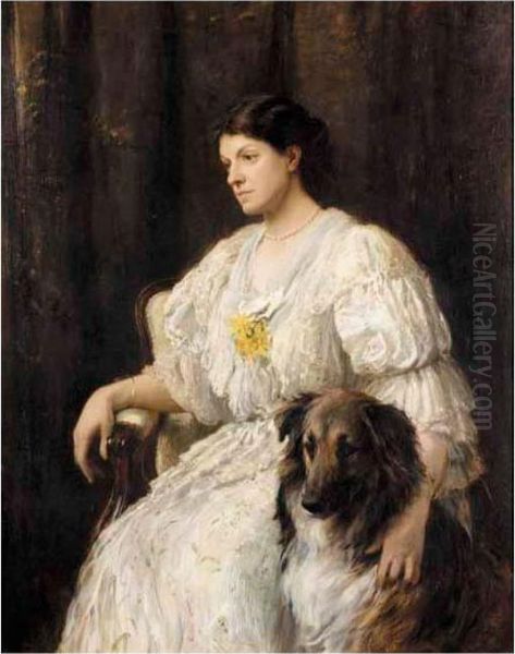 Portrait Of A Lady And Her Dog - view 1