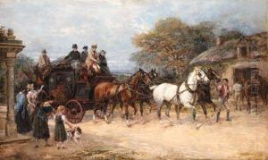 The Bath To London Coach by Heywood Hardy