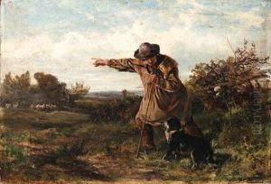 A Shepherd With His Dog by Heywood Hardy